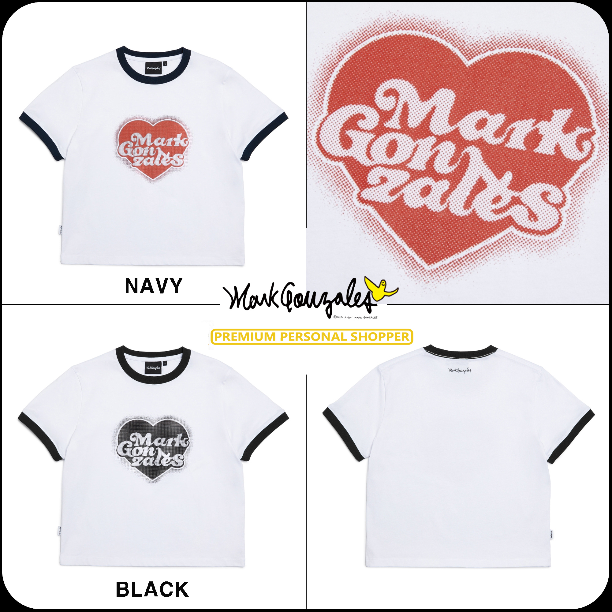 [MARK GONZALES]★HEART GRAPHIC WOMEN'S RINGER S/S T-SHIRT