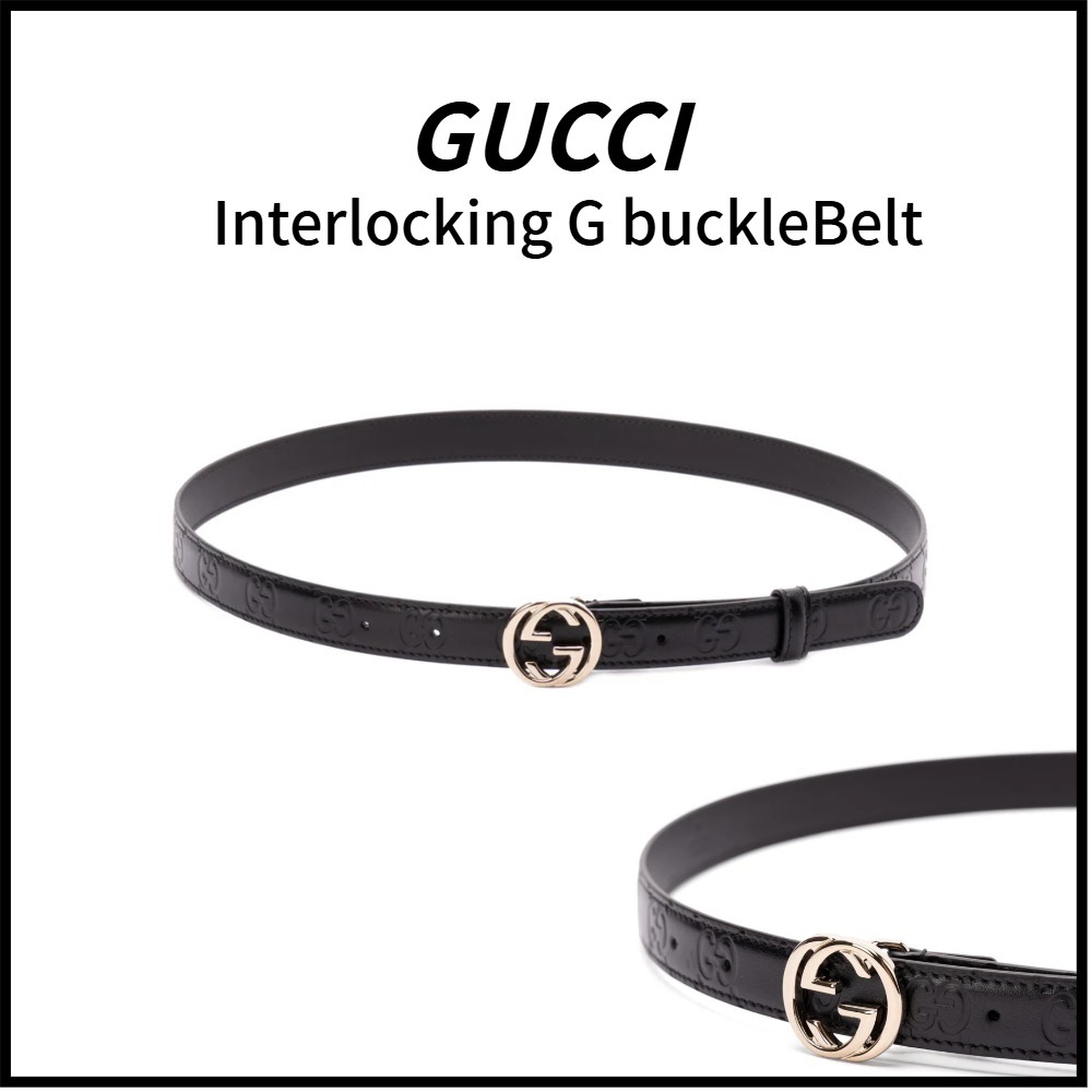 【GUCCI】関税込★Belt with interlocking g buckle