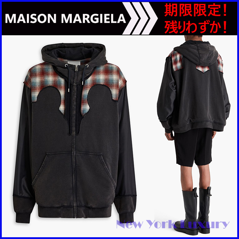 MAISON MARGIELA★素敵！Pendleton checked cotton-terry hoodie