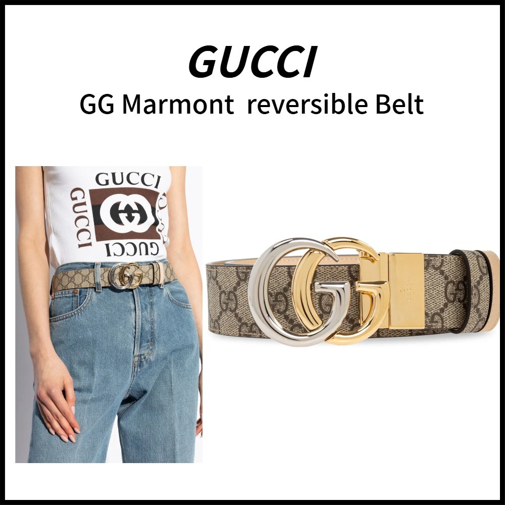 【GUCCI】関税込★GGマーモントリバーシブルベルト