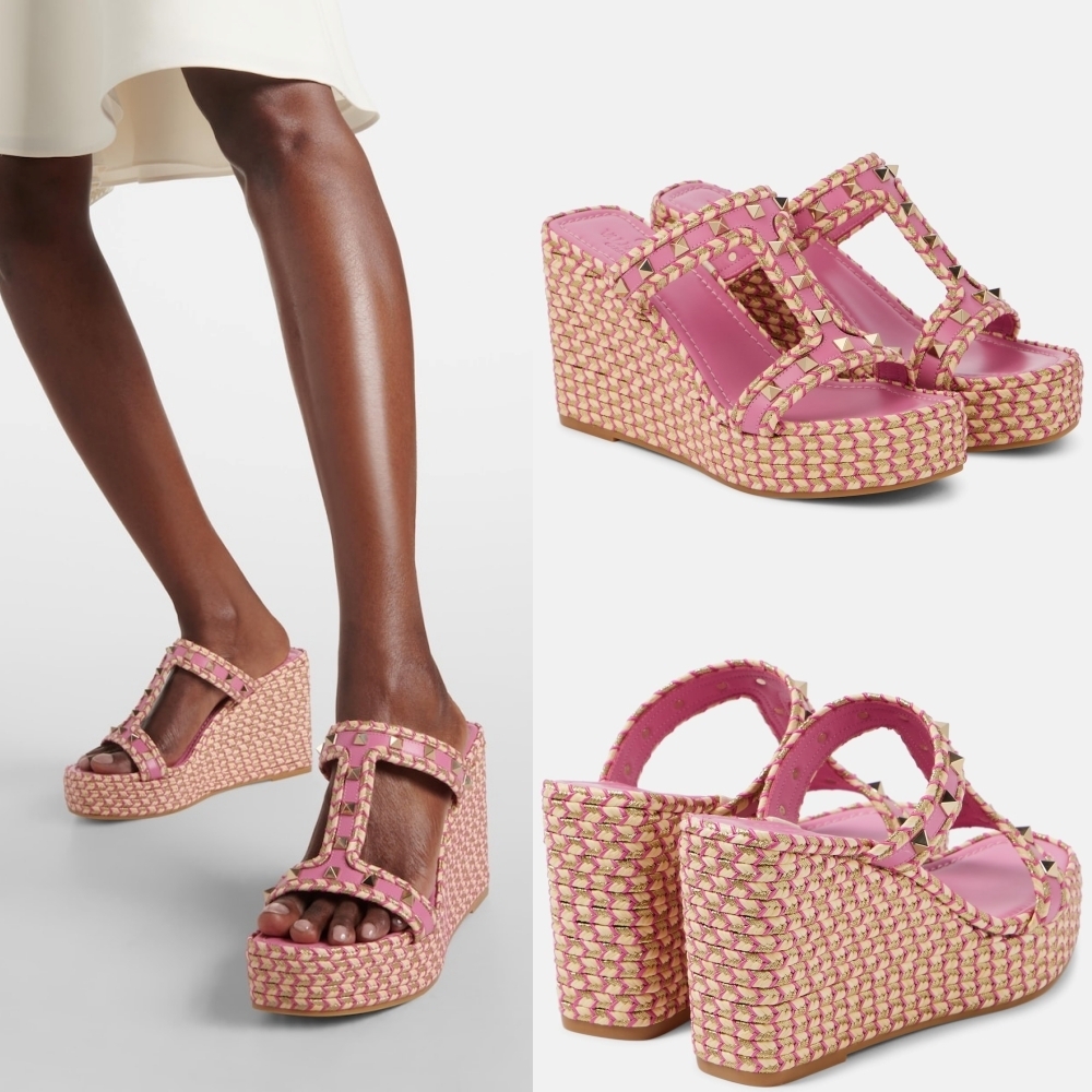 VALENTINO ヴァレンティノ ロックスタッド ウェッジサンダル