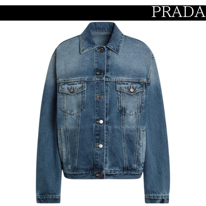 関税込★VIP価格【PRADA】ウォッシュ加工デニムジャケット