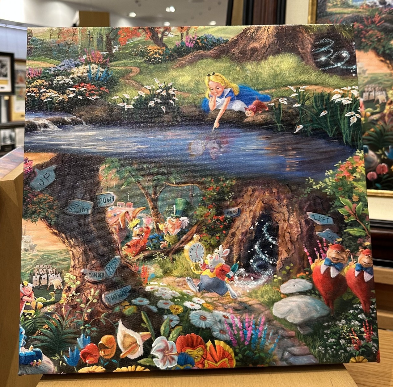 【Thomas Kinkade】ディズニー 不思議の国のアリス キャンバス