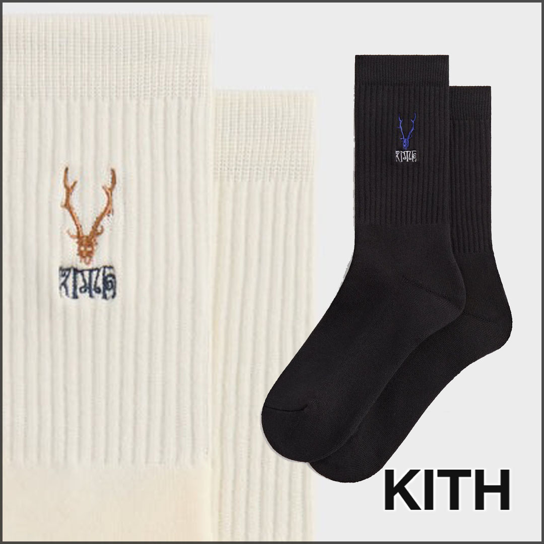 【国内発送・関税込】KITH NYC 刺繍ロゴクルーソックス