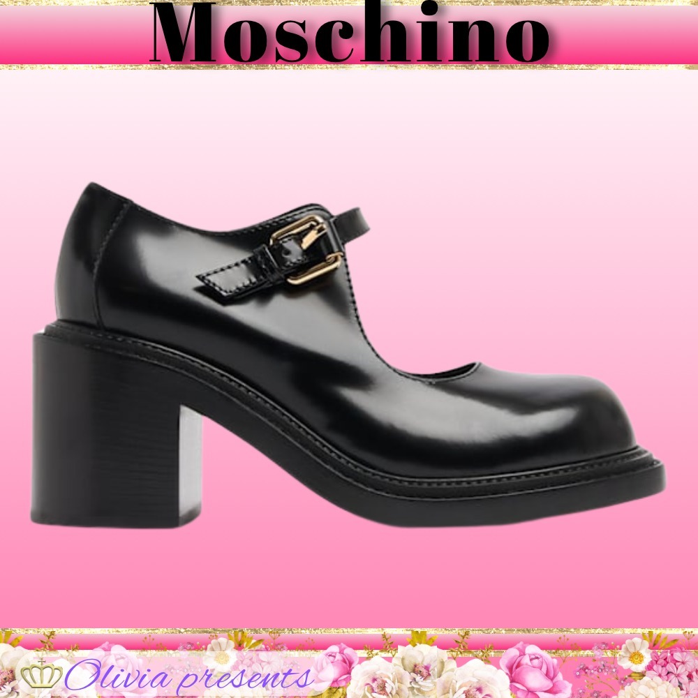 【Moschino】80mm メリージェーンレザーパンプス
