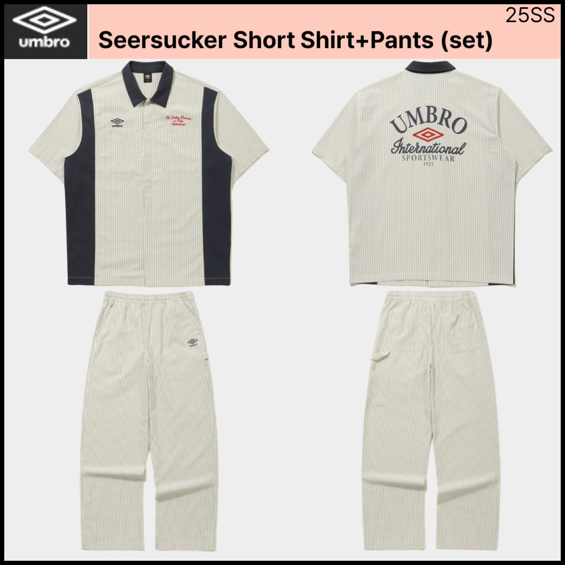 UMBRO■Seersucker Short Shirt+Pants (set)■送料込