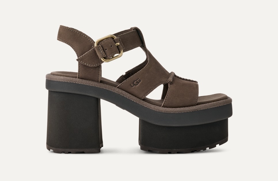 新作 UGG アグ New Heights Platform T-Strap 厚底 ハーフサイズ