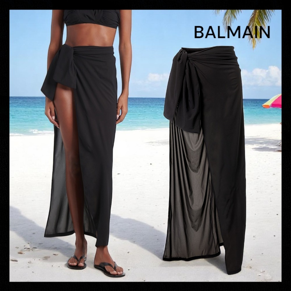 【BALMAIN】バルマン セミシースルーのビーチカバーアップ