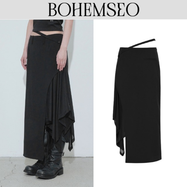 【BohemSeo】 SHEER LAYERED SKIRT