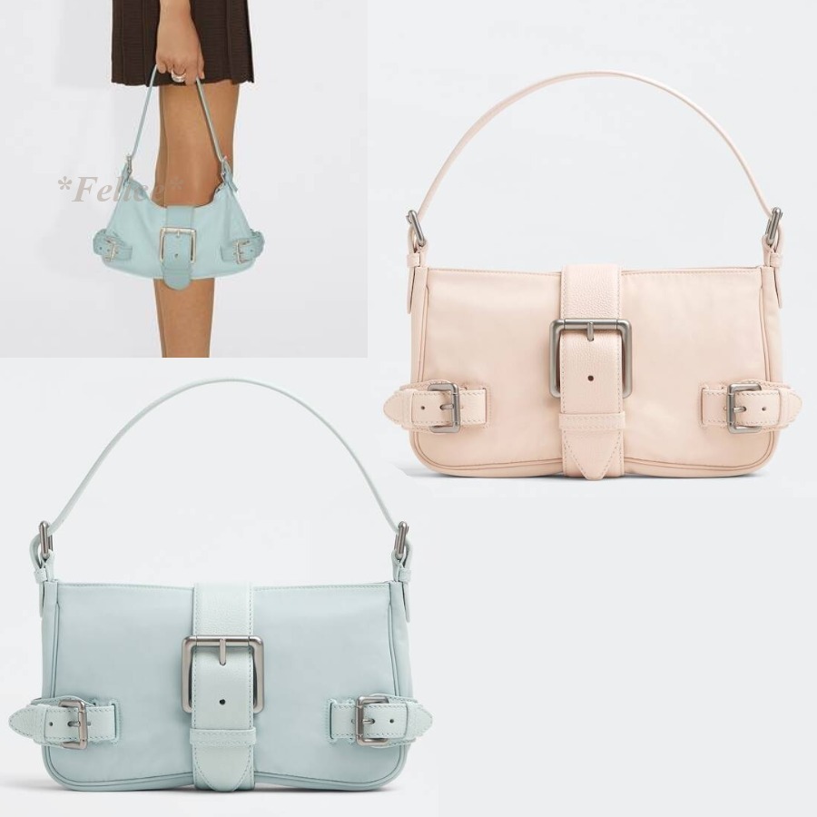 BOTTEGA VENETA ◆ Buckle Nylon Shoulder Bag