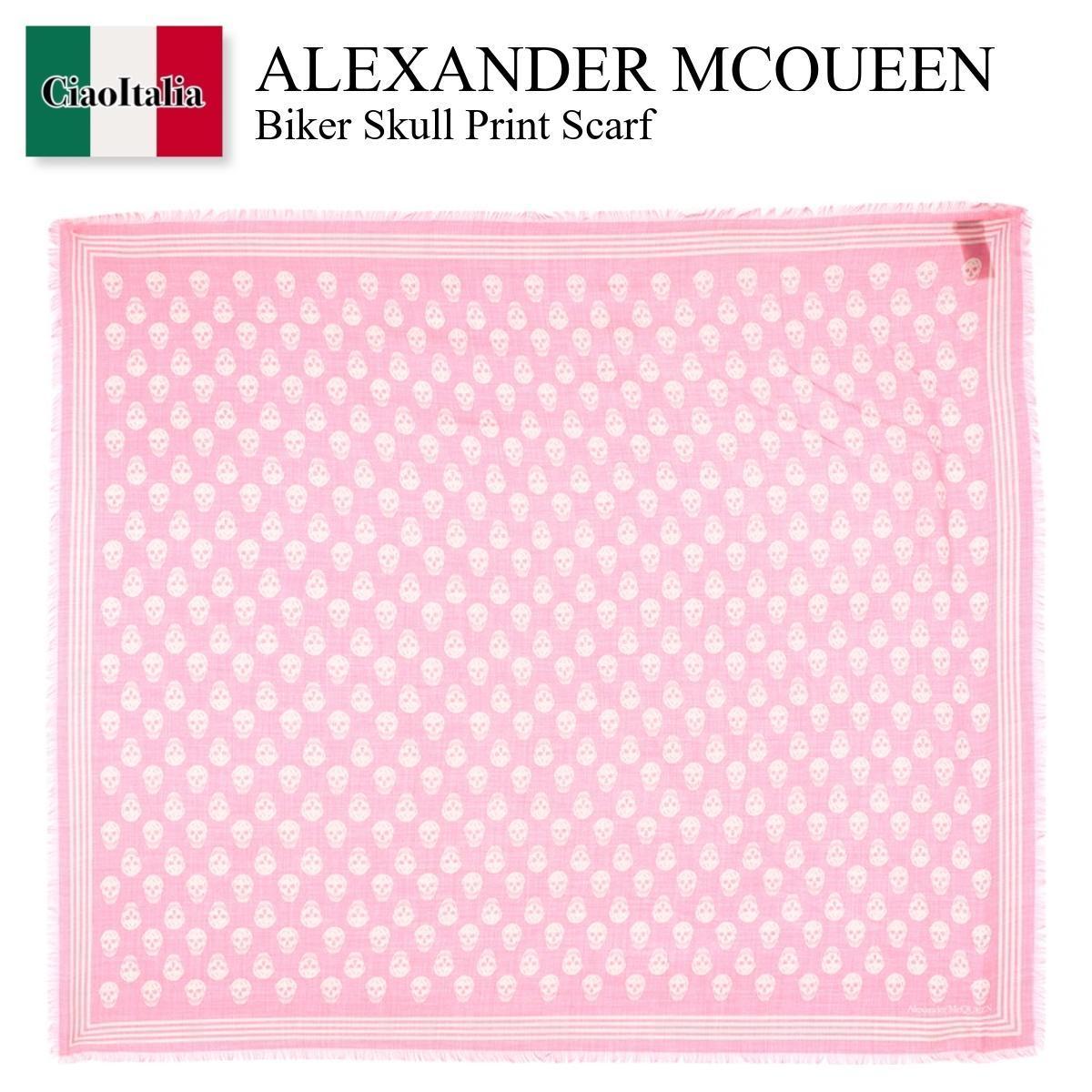マフラー Alexander Mcqueen Biker Skull Print Scarf