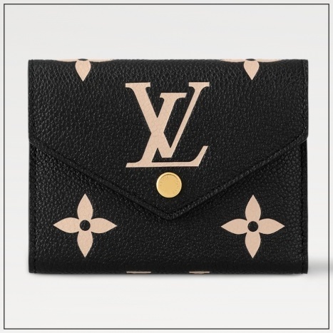 《大人気》LV ヴィクトリーヌ ３つ折り財布 ツートーンブラック