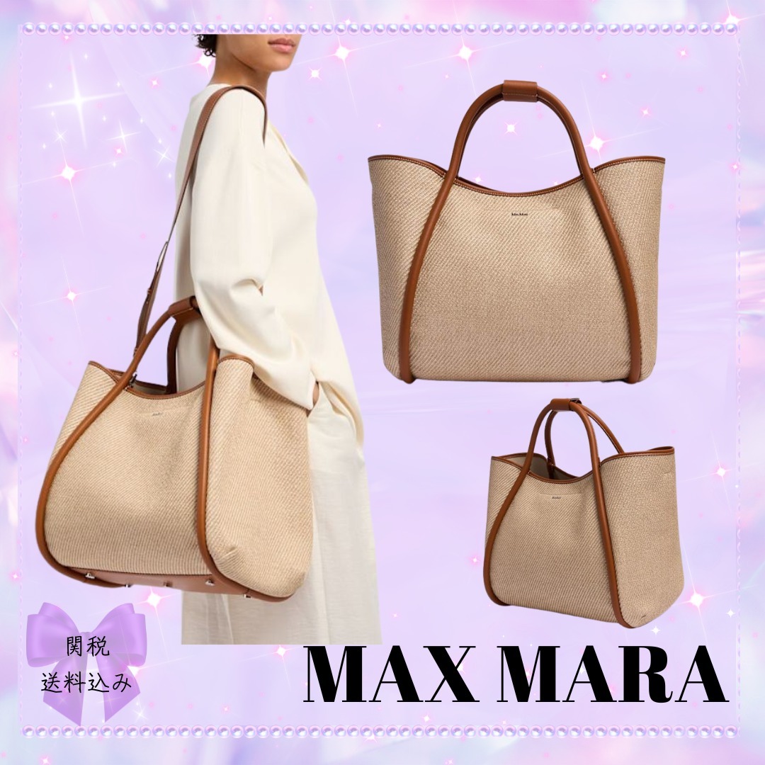 MAX MARA【関税送料込】Summer ラフィアエフェクトトートバッグ