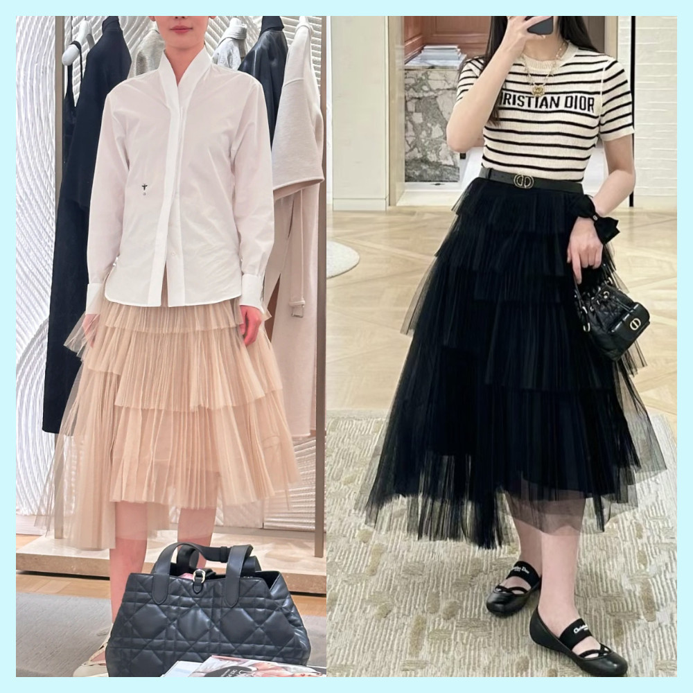 【可愛い♡】Dior アシンメトリー プリーツ ミディスカート