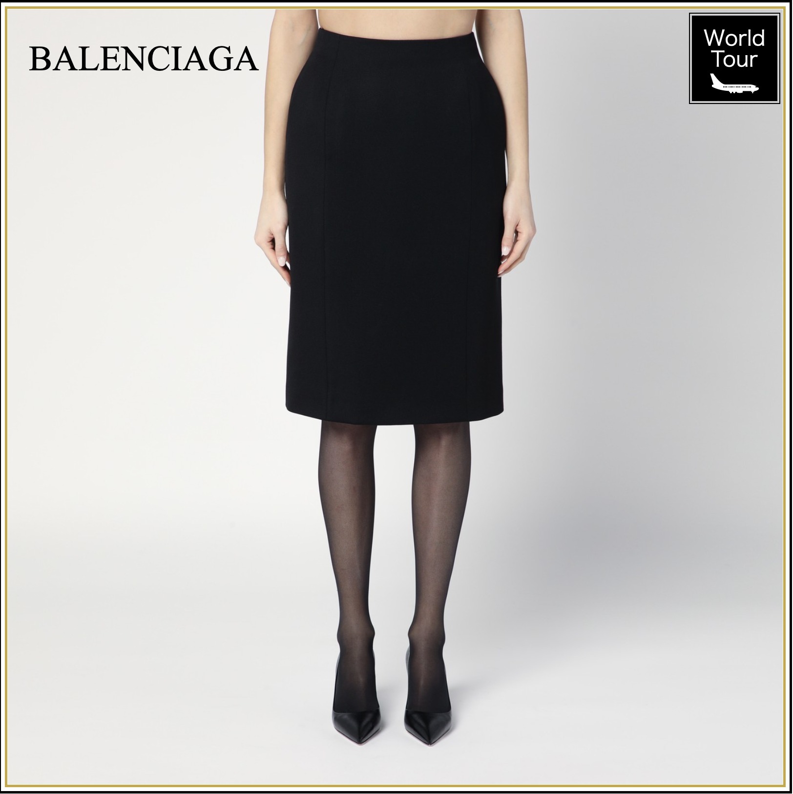 BALENCIAGA ウィメンズ Hourglass Midi ウール スカート