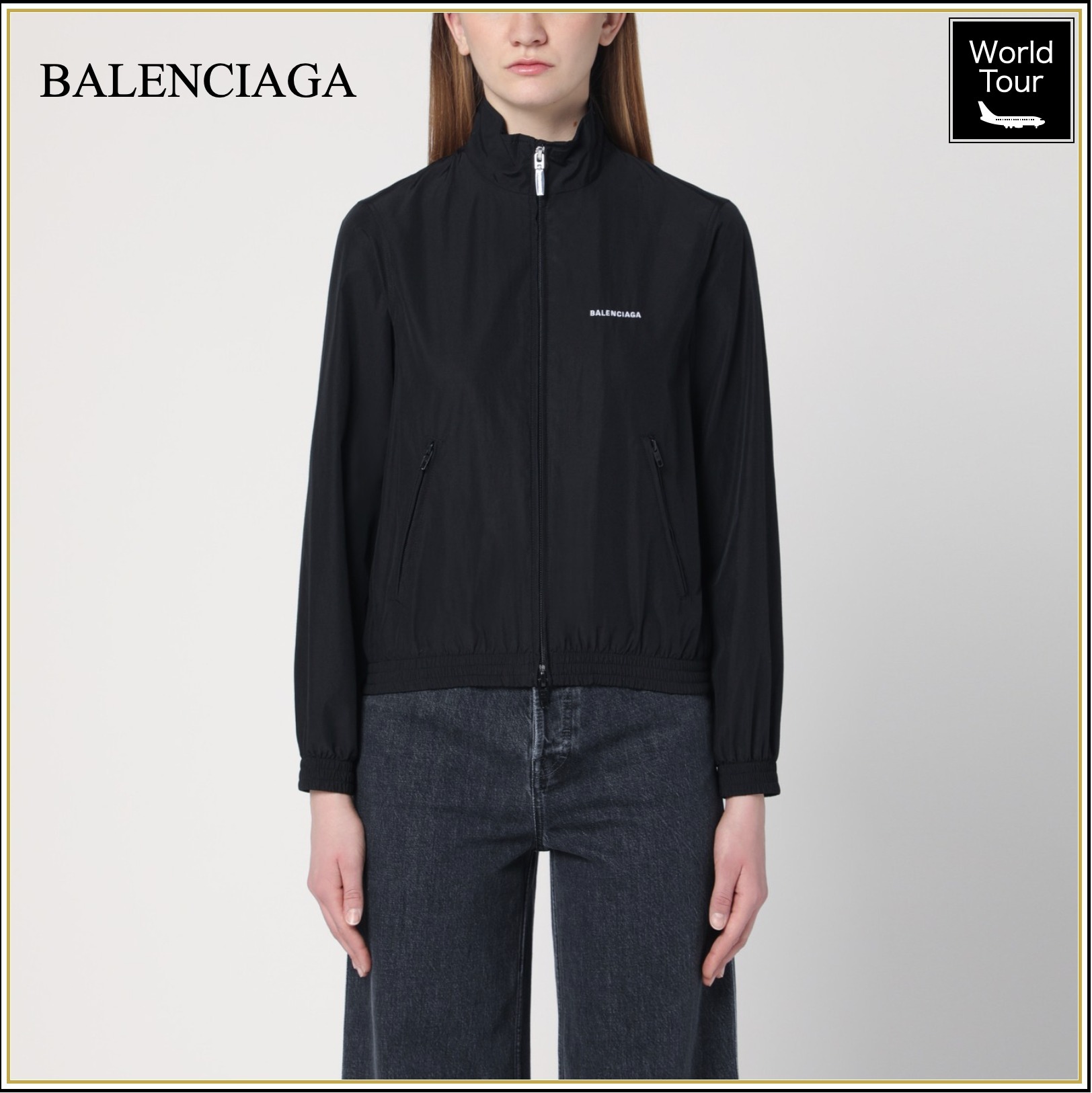 BALENCIAGA ウィメンズ コットンブレンド ロゴ ジャケット