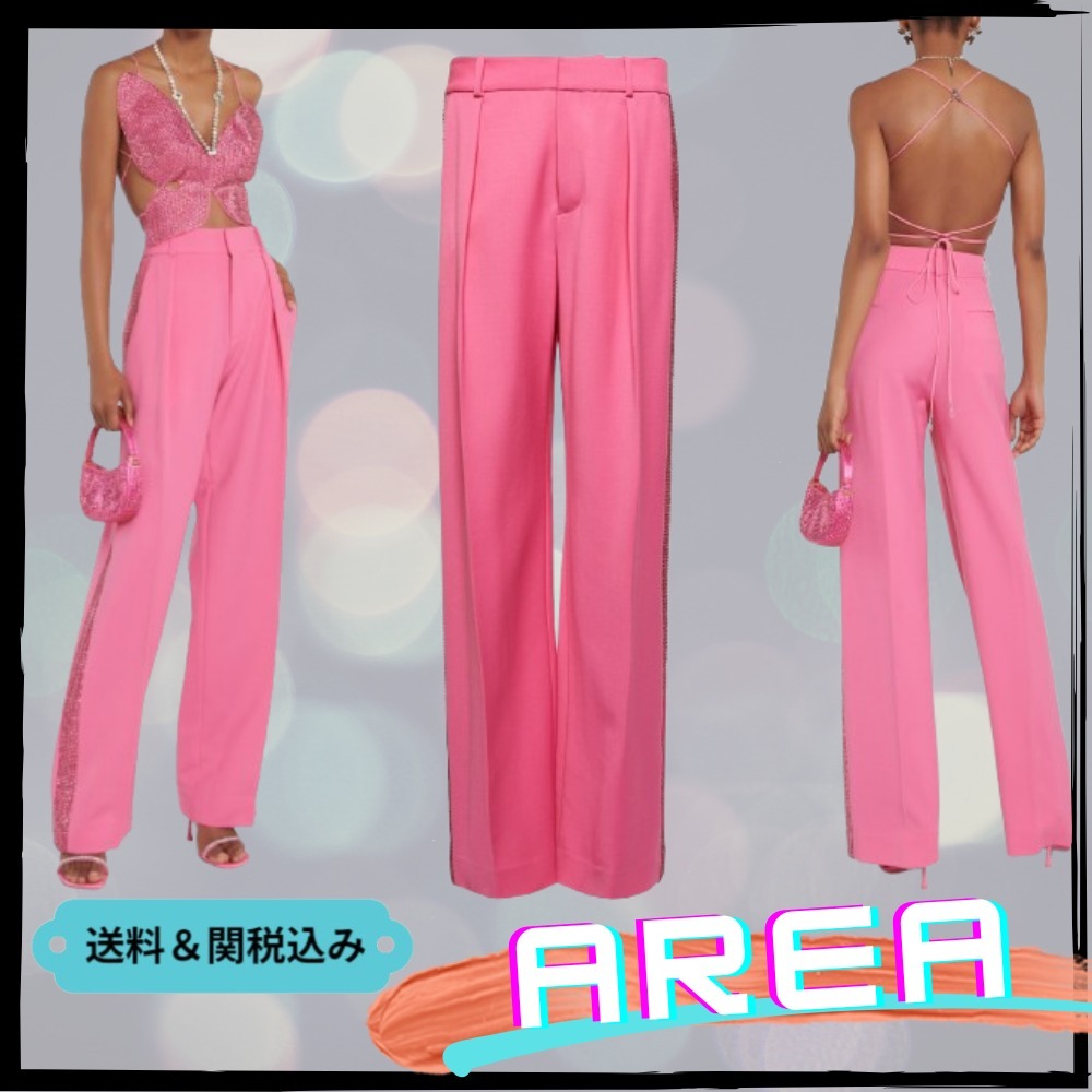 【AREA】装飾ウールワイドレッグパンツ