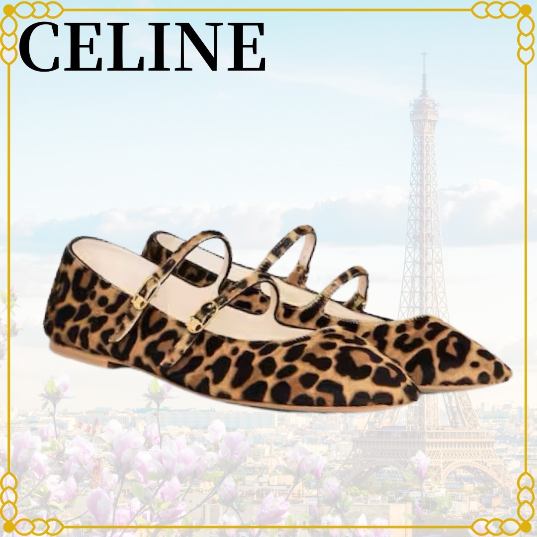 新作☆直営店 CELINE ダブルストラップ バレリーナ シューズ