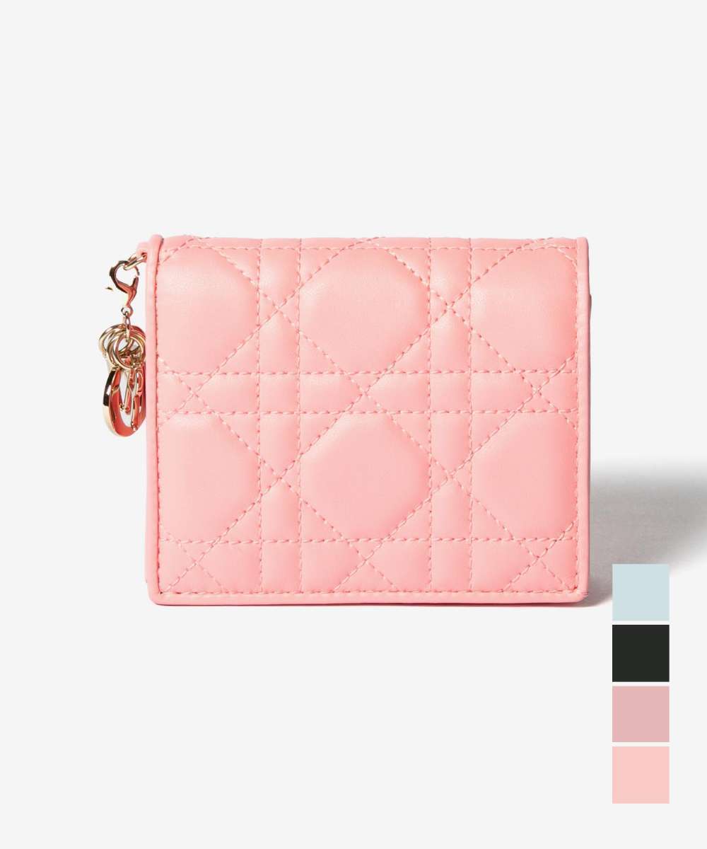 Dior ディオール Lady Dior Gardenia S0178ONMJ 二つ折り財布