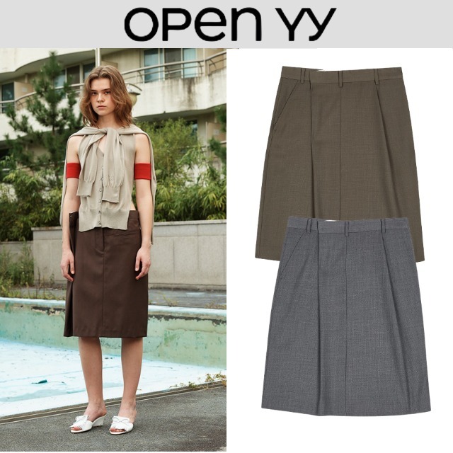 【Open Yy】 WRAP-OVER WAIST SKIRT 2色