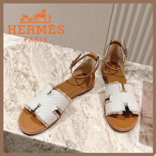 《HERMES》sandales-santorini サンダル ベージュ ナチュラル