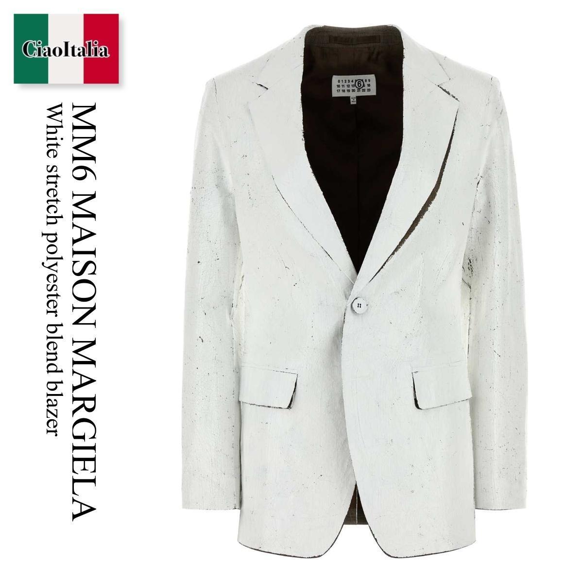 ジャケット Mm6 Maison Margiela White Stretch Polyester Blend Blazer
