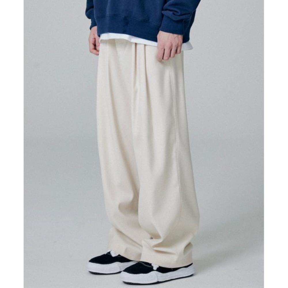 デニム・ジーパン NOT4NERD TR Two Tuck Wide Pants Ivory PT063IV