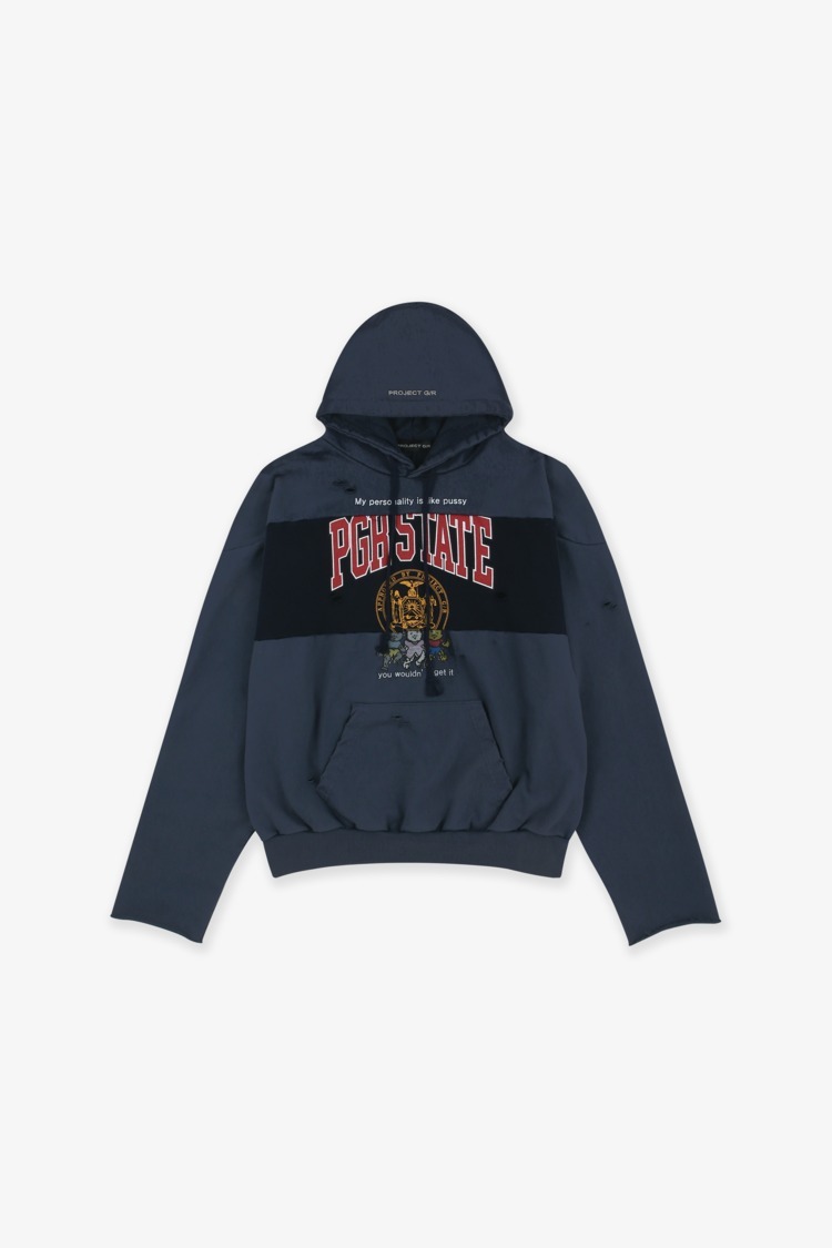 【PROJECT G/R】 REWORKED SPORT HOODIE - NAVY