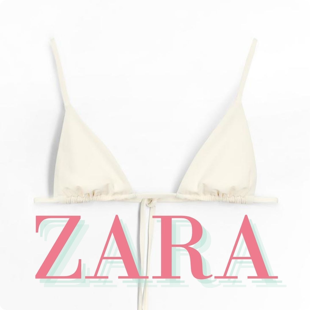 ZARA 無地トライアングルビキニトップ 2856/064