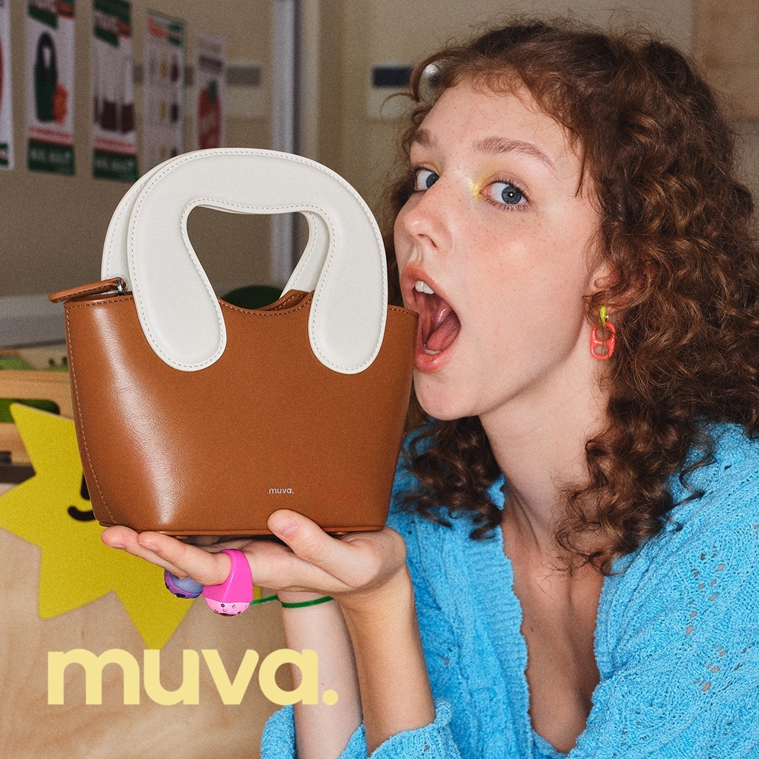 muva 可愛い ミニバッグ 2色 ハンドバッグ ショルダー付