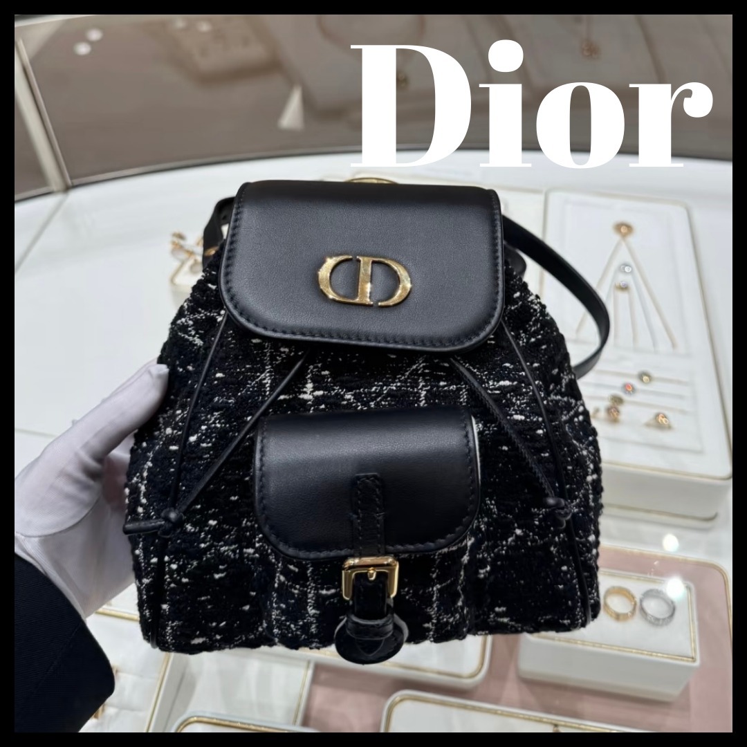 【ツイード生地でオールシーズンok】Dior バックパック スモール