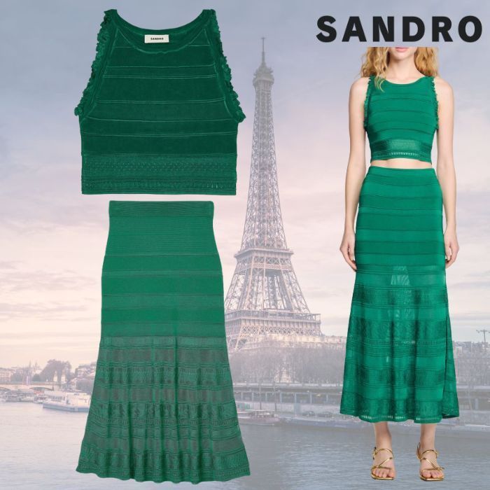 フランス発 Sandro 元気で個性的に! フリル ニット セットアップ