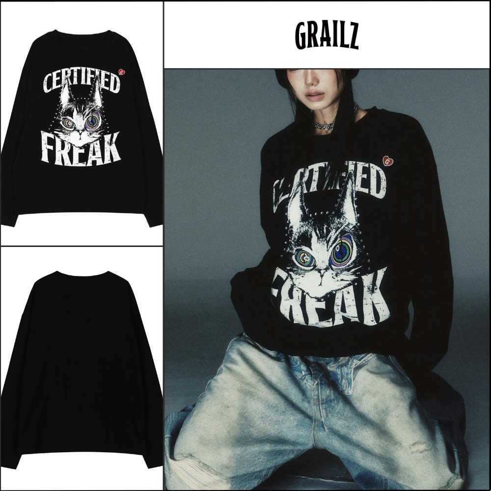【GRAILZ】ZICO x GRAILZ VINTAGE FREAK CAT Long Sleeve