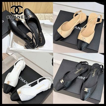 箱付 CHANEL シャネル パンプス ヒール バイカラー ホワイト