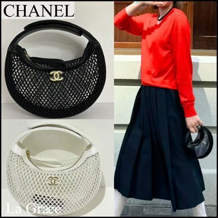 【スタイリッシュに】CHANEL☆メッシュラウンドハンドバッグ