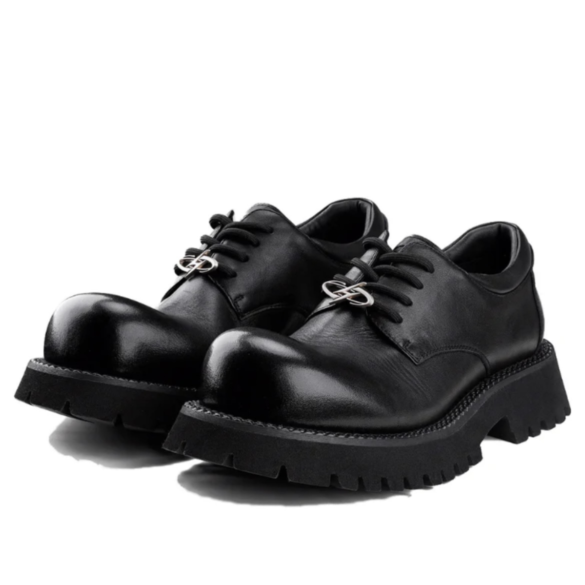 国内で当店のみ Hanqiaoriji - Leather Platform Derby Shoes