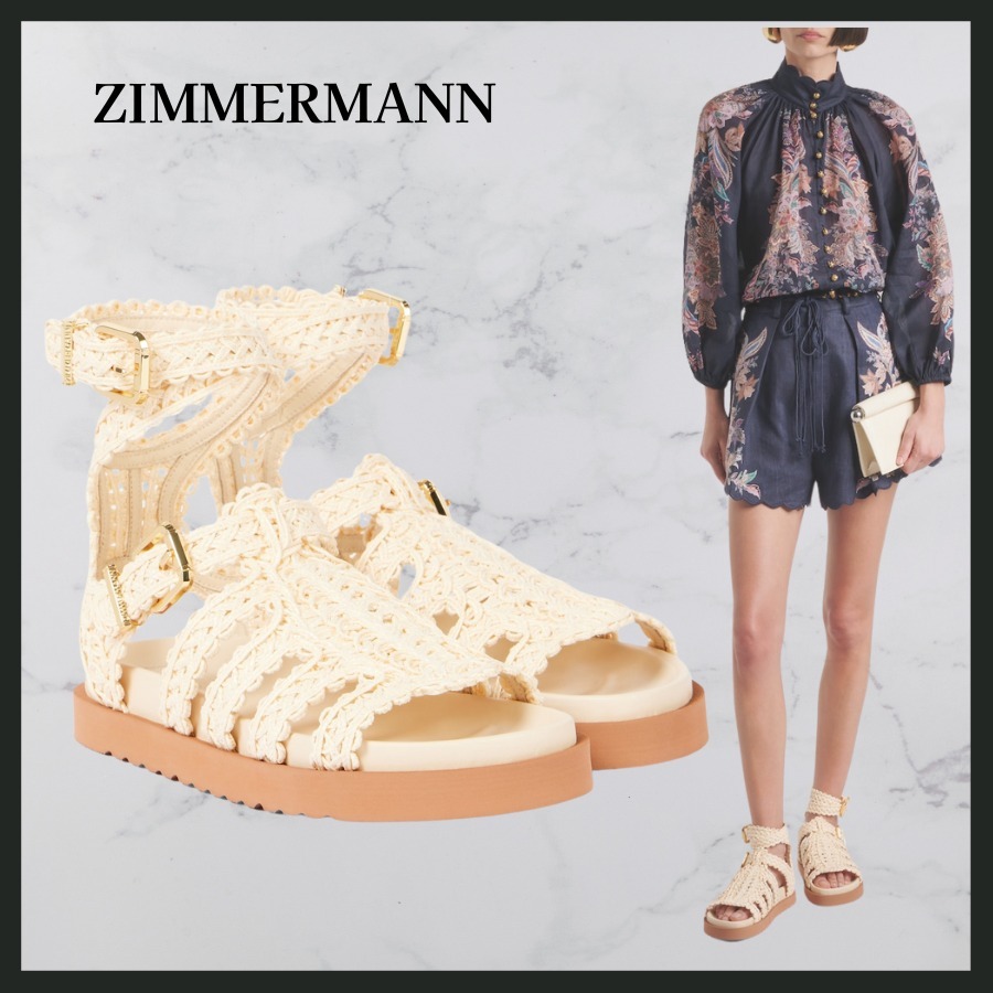 ★関税込★ ZIMMERMANN ラフィア グラディエーターサンダル