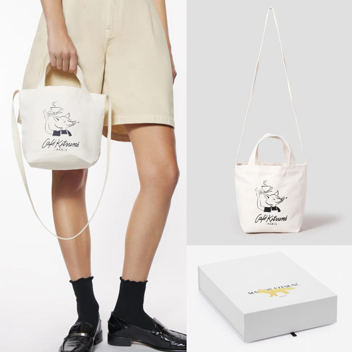 【MAISON KITSUNE】BARISTA FOX MINI TOTE BAG★大人気★GIFTBOX