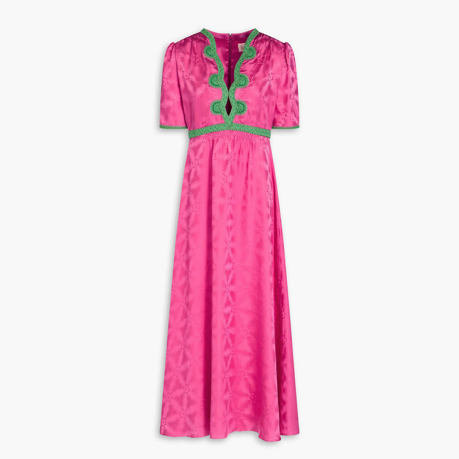 SALONI シルクジャカード マキシワンピース