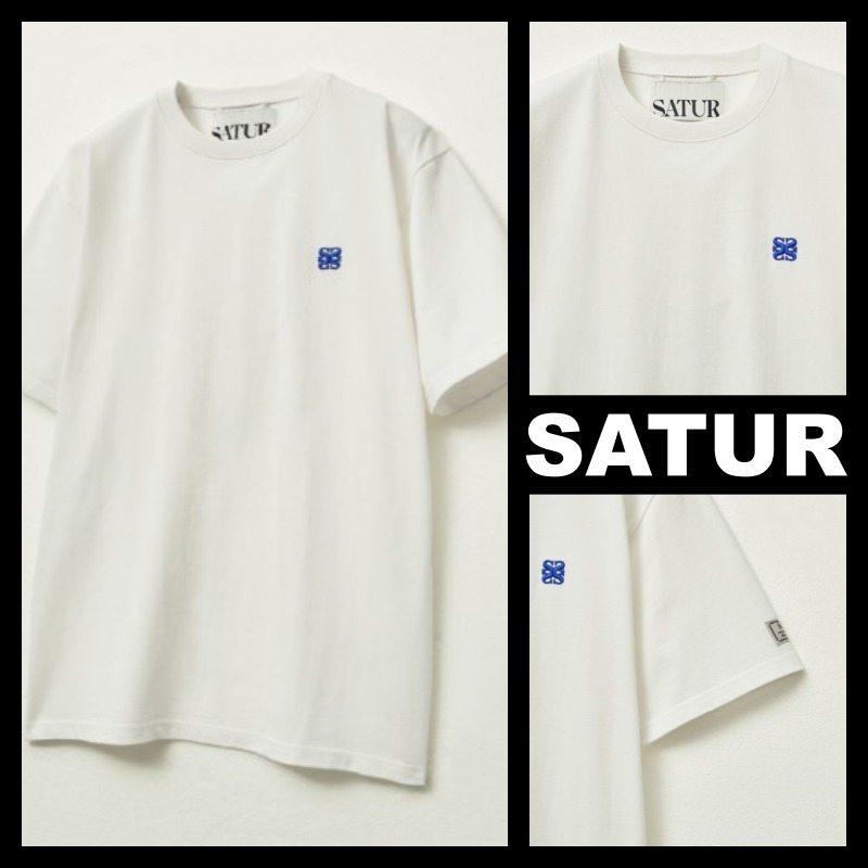 Tシャツ・カットソー SATUR Classic small logo short sleeve t-shirt white SA252MTS