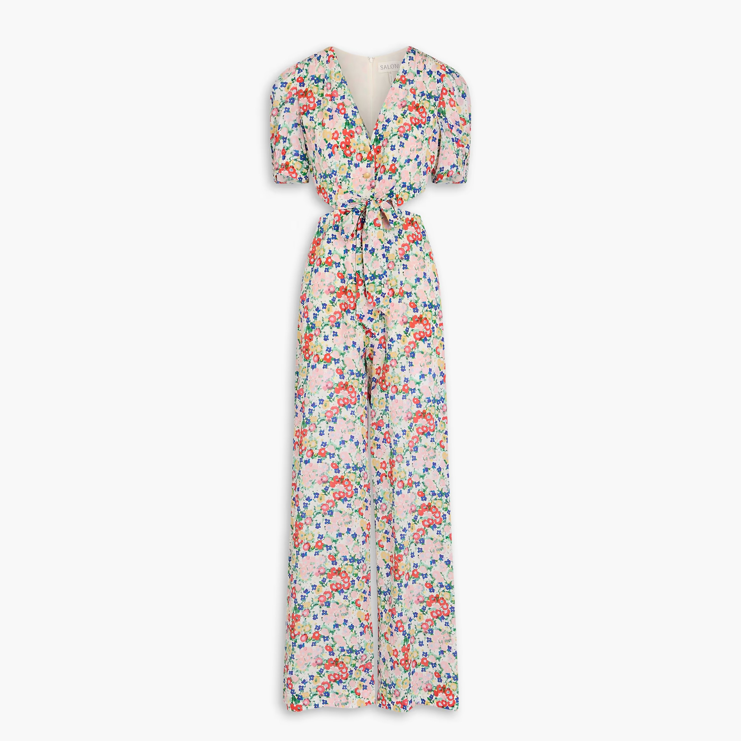 SALONI シルククレープデシン カットアウト ジャンプスーツ