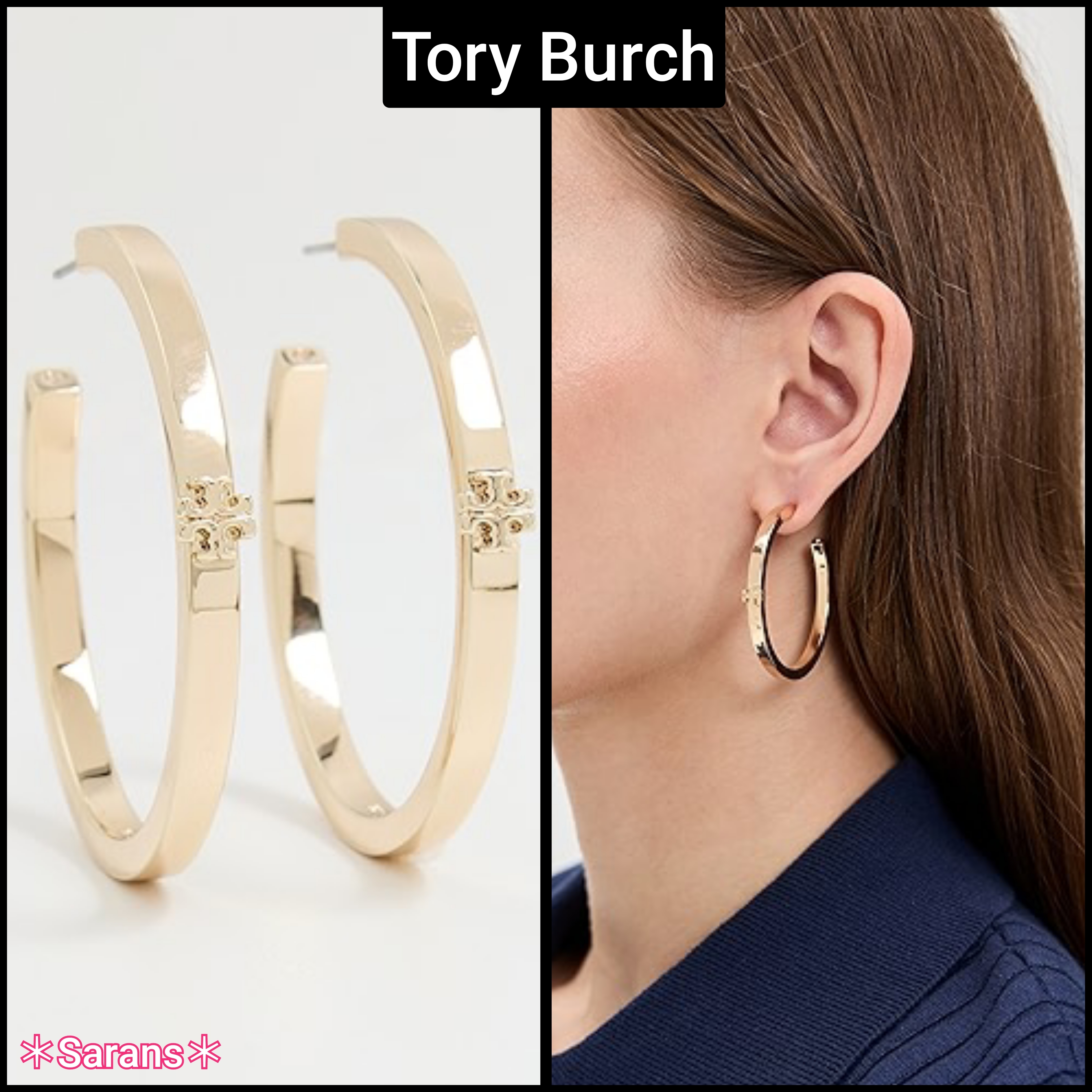 *Tory Burch* キラフープ ピアス トリーゴールド 関税込