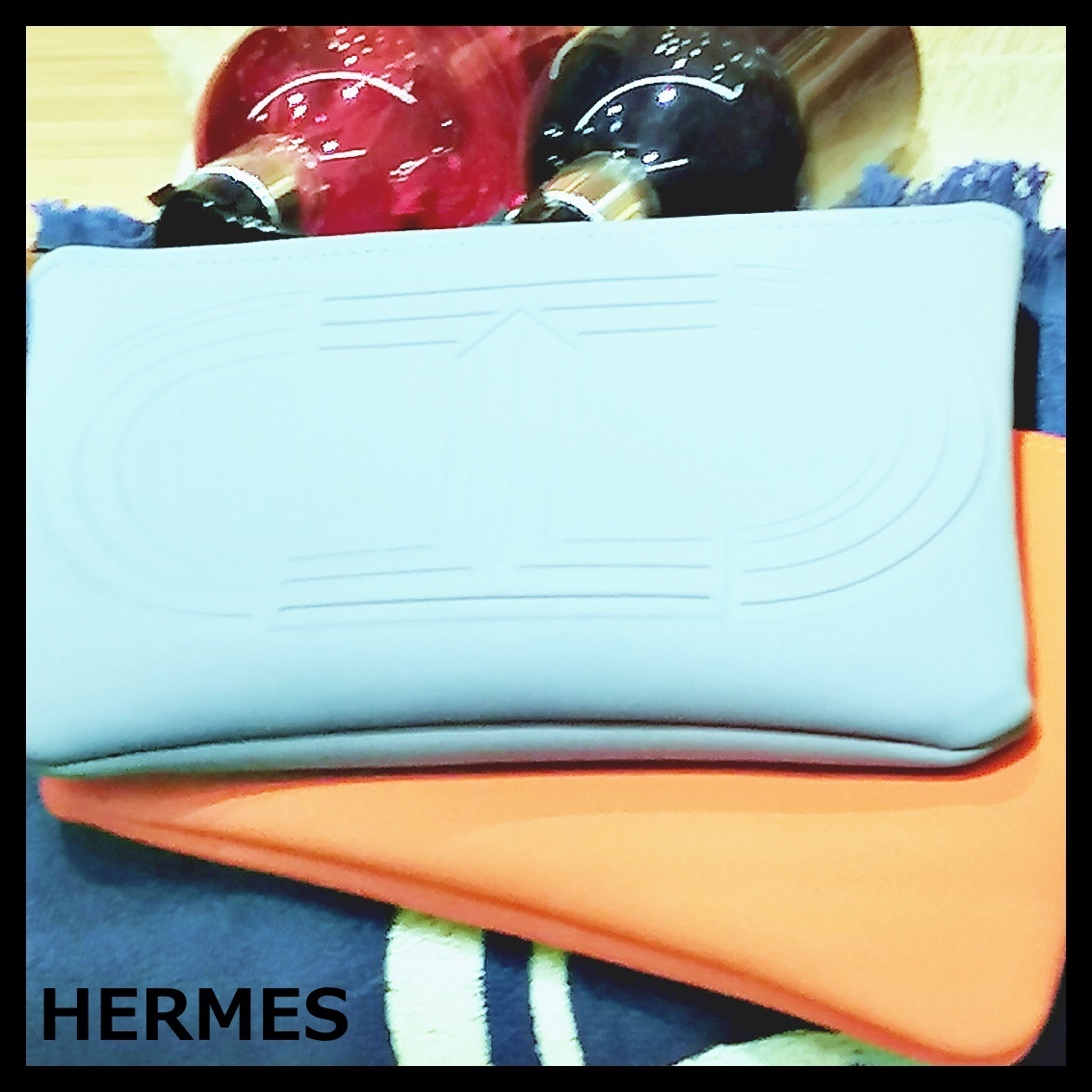 HERMES エルメス ポーチ ネオバン・マイヨン・マラン PM 水色