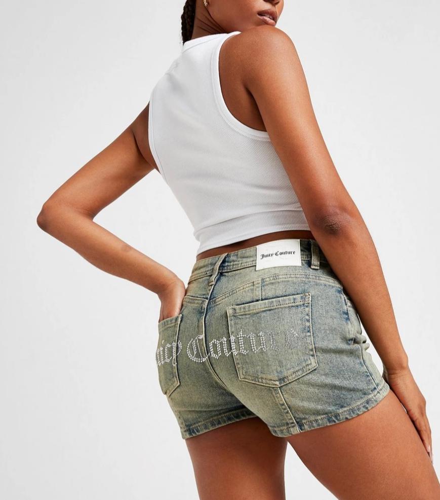 JUICY COUTURE 関税込 ディアマンテ ロゴ デニム ショートパンツ