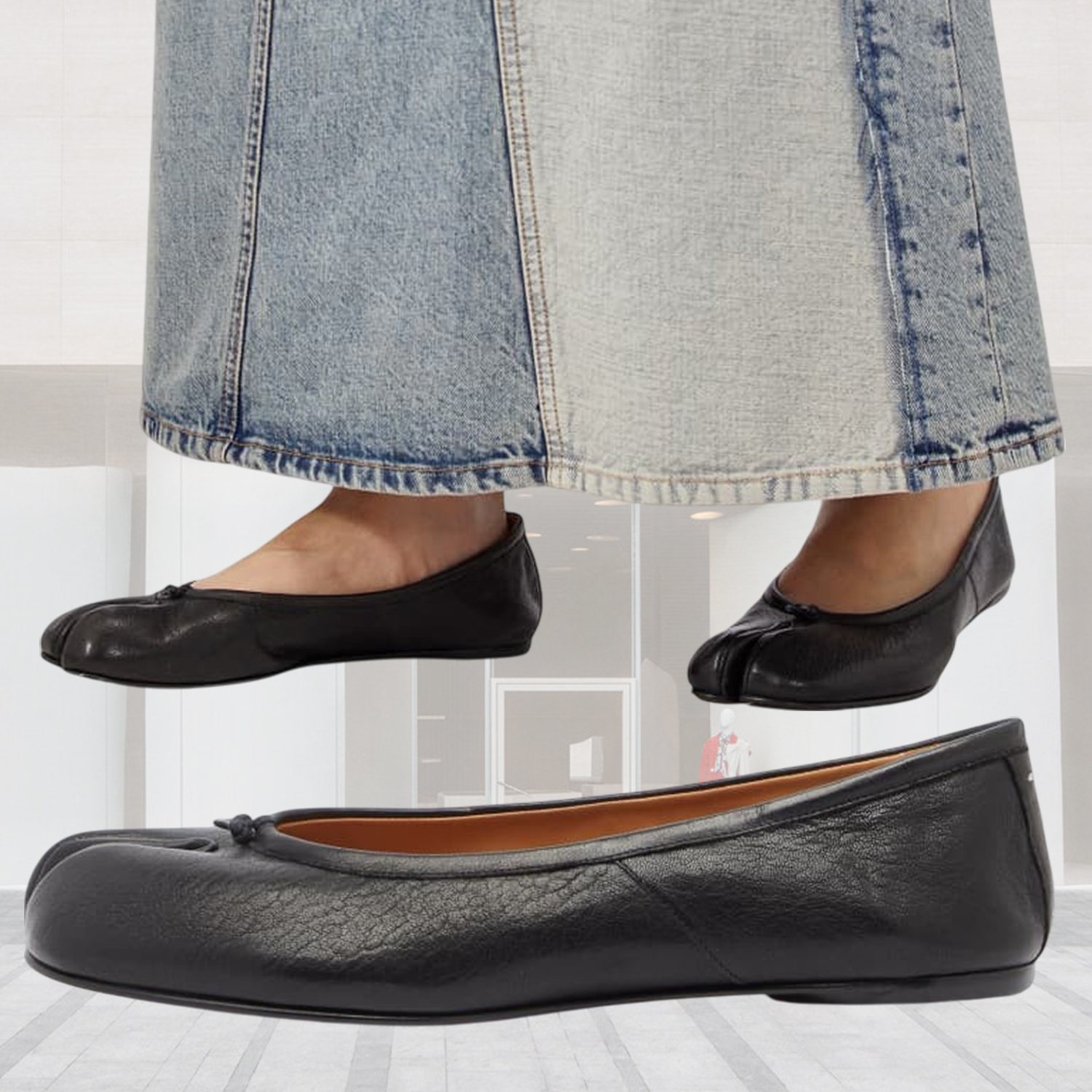 ◆Maison Margiela◆ Tabi バレリーナ レザー ブラック