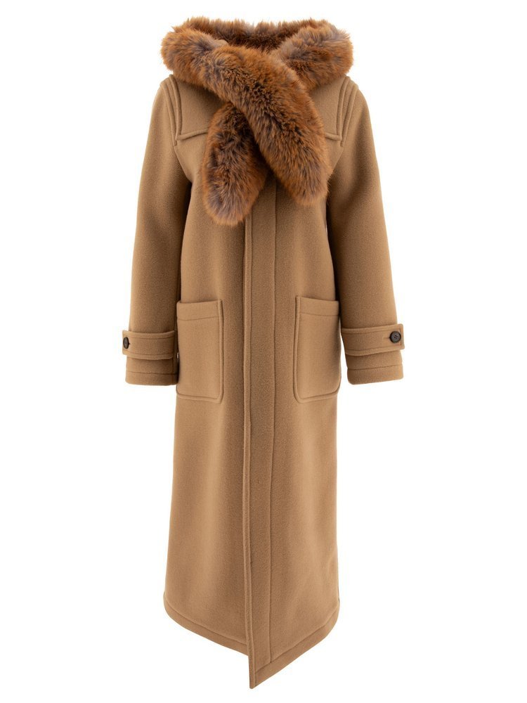 ファー トリム ロングスリーブ ダッフルコート