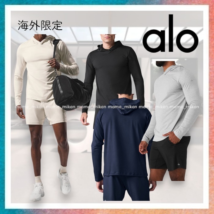 【ALO Yoga】ジム映え確実な高機能フーディ付き長袖トップス