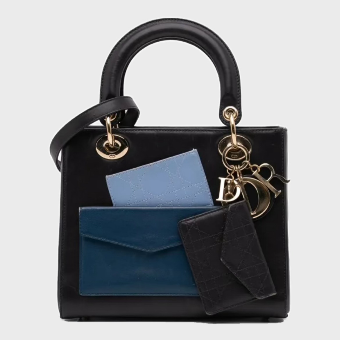 美品・ヴィンテージ【Dior】2014 カーフスキン サッチェルバッグ