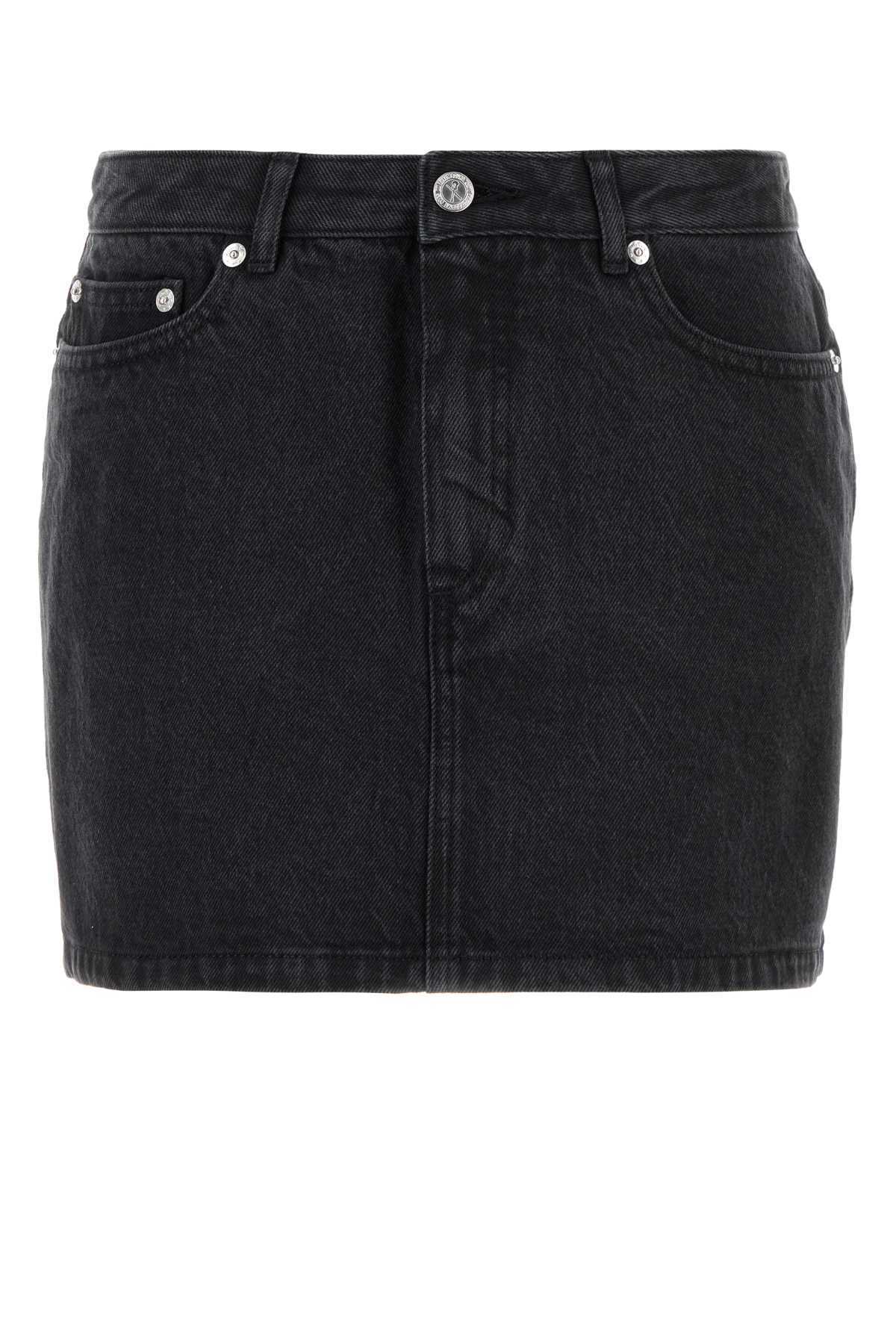 【関税&送料込】A.P.C. Black Denim Mini Skirt