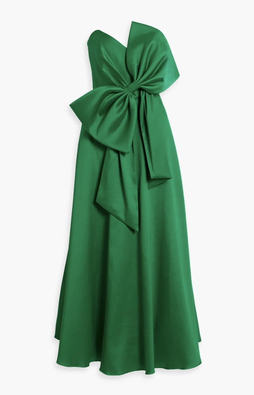 *Badgley Mischka* リボンサテンドレス